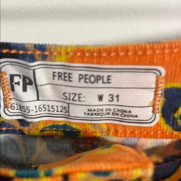 Free People Just Float On Printed Cord Flares Y2K